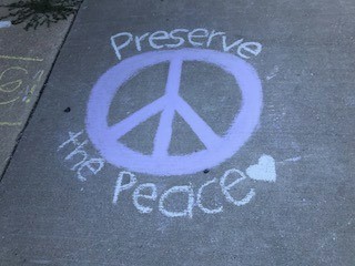 Chalk drawing - preserve the peace