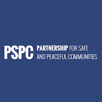 Partnership for Safe and Peaceful Communities logo - white text on dark blue background